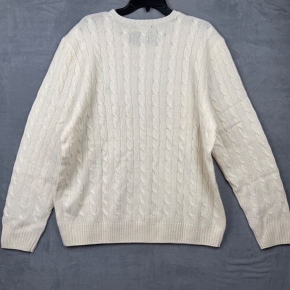 Polo Ralph Lauren Mens Cream Cable Knit Wool Cashmere Sweater XXL NWT - Picture 10 of 11